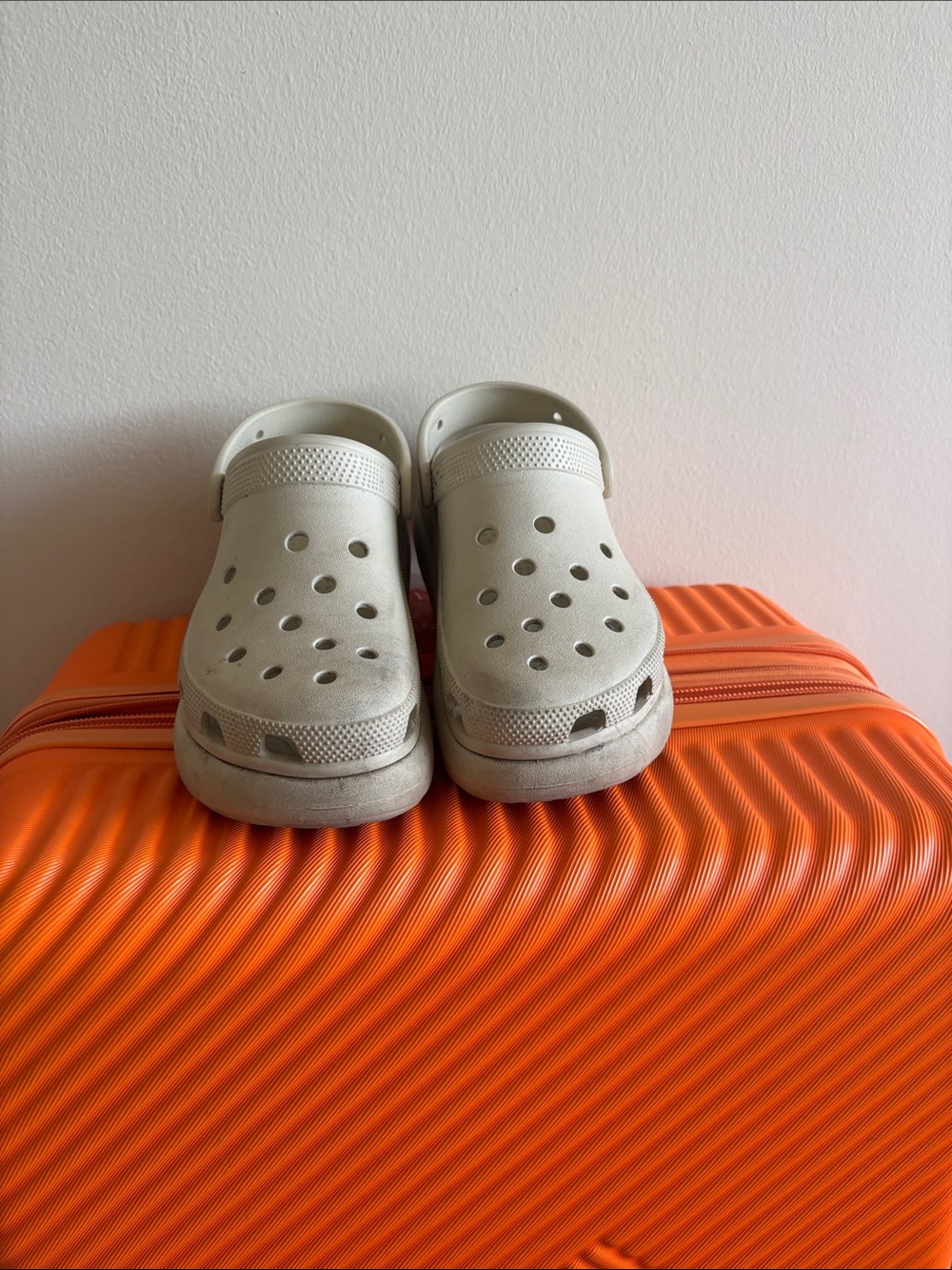 Beige crocs